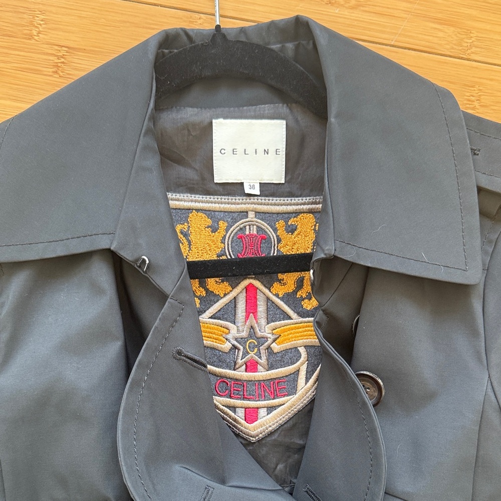 Celine Black Trench Coat for Women - Picture 5 of 7